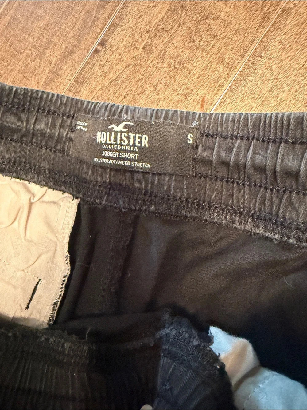 Hollister Black Cargo Knit Drawstring Shorts